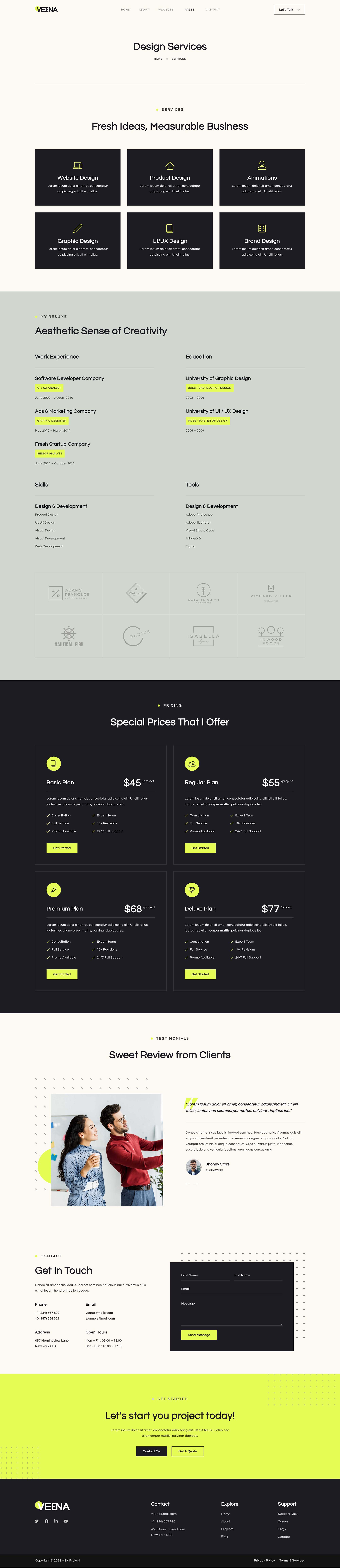 Veena - Personal Creative Portfolio Elementor Template Kit by askproject