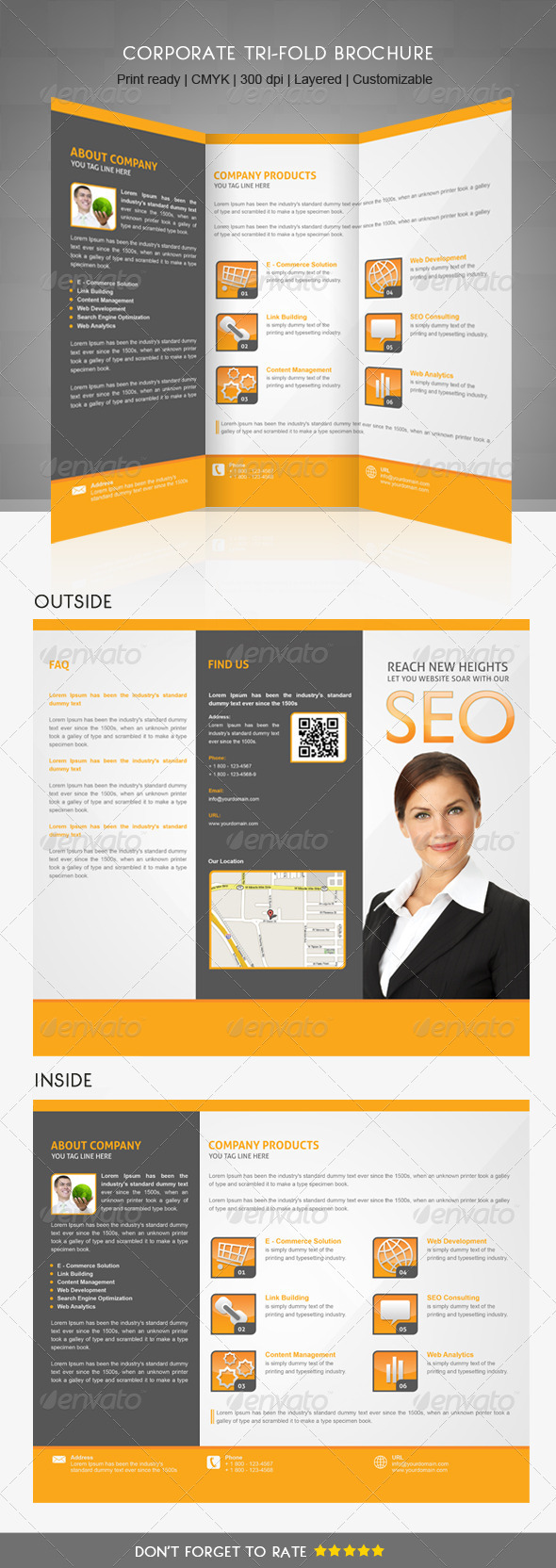 Multipurpose Trifold Brochure - Corporate Brochures