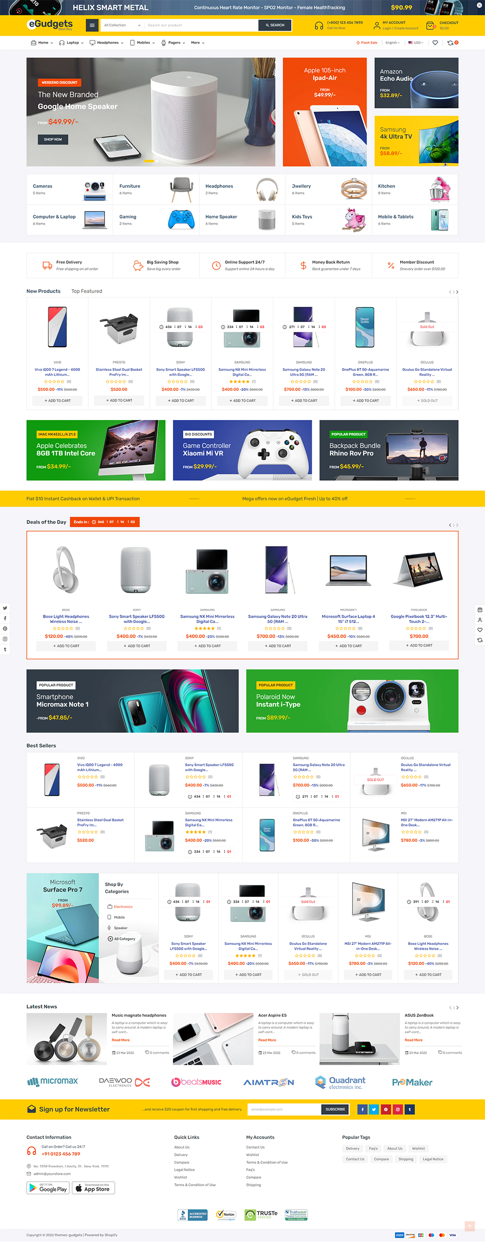 eGudgets - Advanced Multipurpose Mega Electronics Shopify OS 2.0 Theme ...