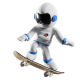 Astro Skate 3D Illustration