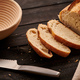 Homemade tartine bread on dark wooden table - PhotoDune Item for Sale