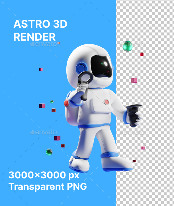 Astro VR Metaverse 3D Illustration