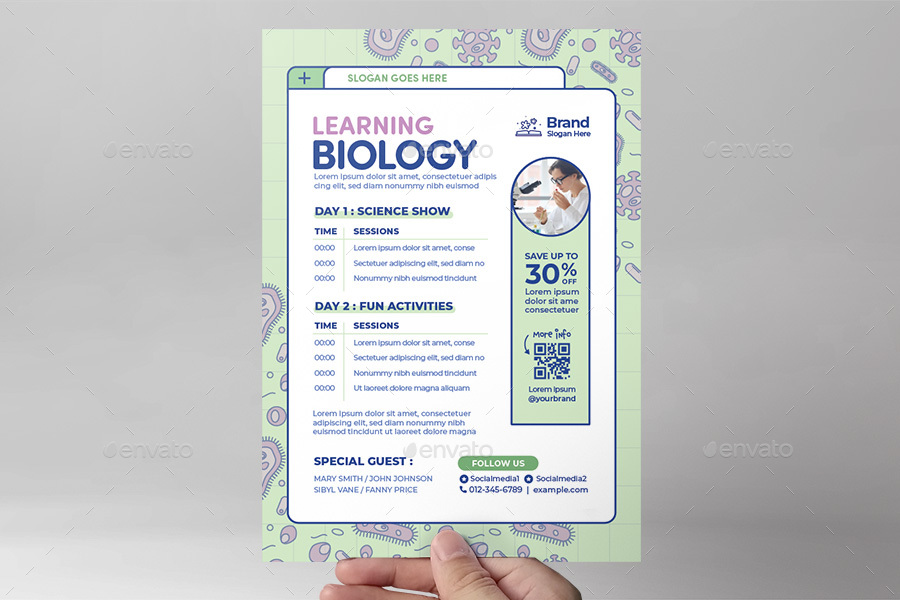 Biology Education Flyer Template, Print Templates | GraphicRiver