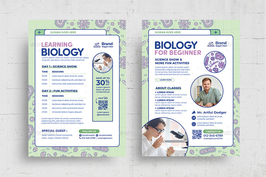 Biology Education Flyer Template, Print Templates | GraphicRiver