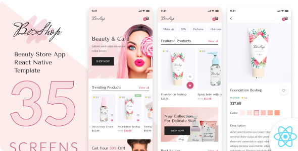 BeShop - React Native Beauty Store App