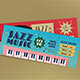 Blue and Red Art Deco Jazz Music Festival Ticket