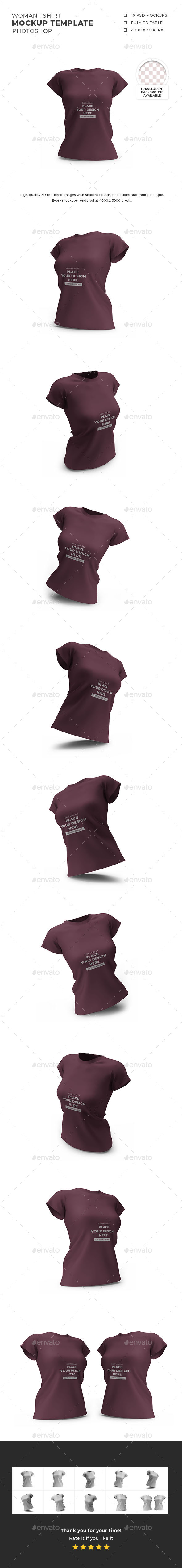 Woman Shirt Mockup Template Set