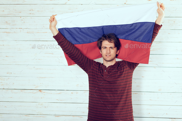 Russia football Fan - Stock Photo - Images