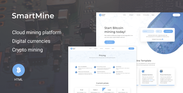 Special SmartMine – Crypto Mining HTML Template