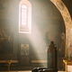 Mtskheta, Georgia. Sun ray shining in church. Fresco, Frescoes - PhotoDune Item for Sale
