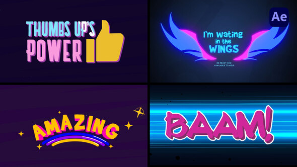 Cartoon Title Logo Reveal Animations Pack 2 [After Effects]