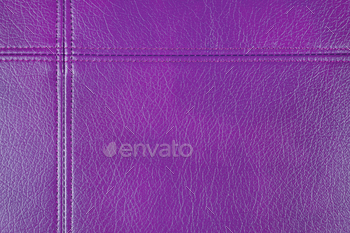 Purple leather, leatherette texture background wtih decorative stich