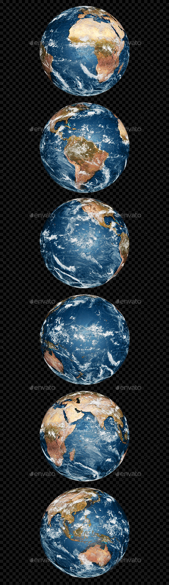 Earth on Alpha Channel Background