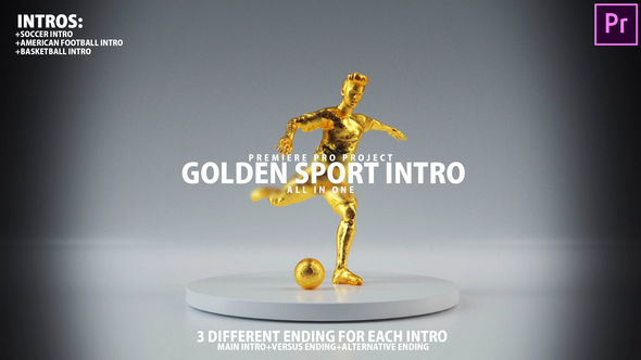 Golden Sport Intro Sports Promo for Basketball, Soccer, Football Premiere Pro