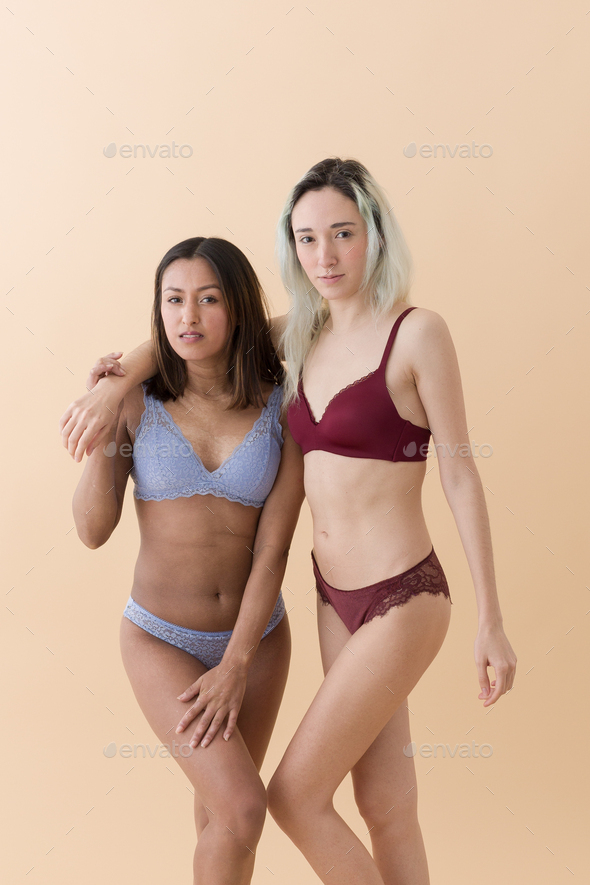 Foto de Perfect body woman latina in underwear do Stock