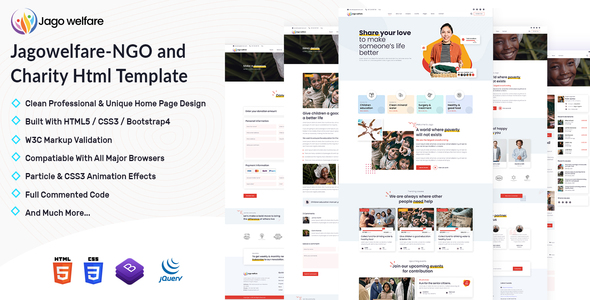 Excellent Jagowelfare - NGO and Charity Html Template