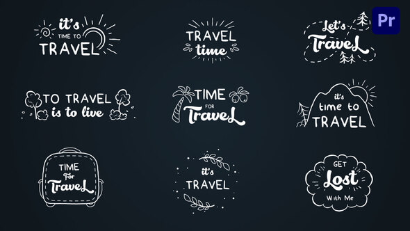 Travel cartoon text logo animations [Premiere Pro]