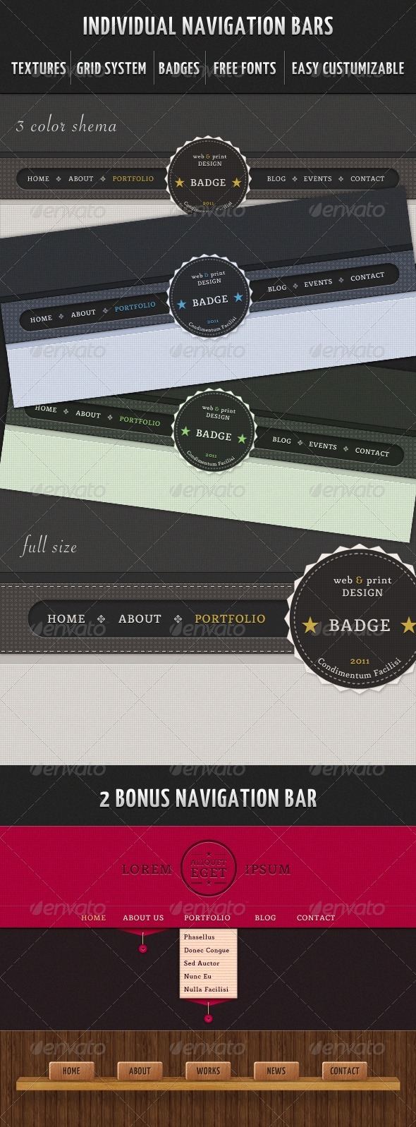 Individual Navigation Bars - Navigation Bars Web Elements
