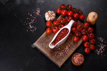 Tomato Sauce on a vintage background