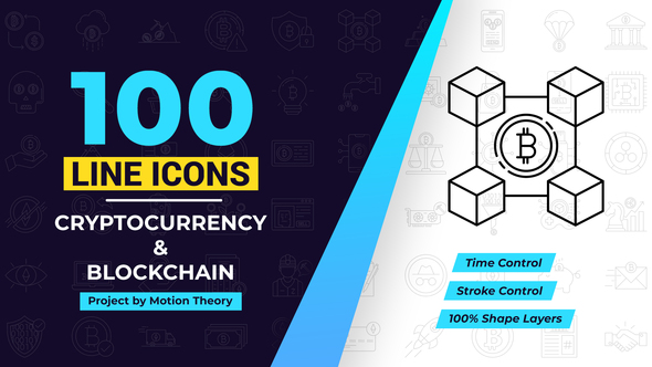 100 Crypto Currency Line Icons