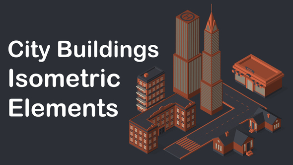 Isometric City Buildings Toolkit For Explainer Video