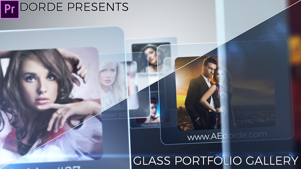 Glass Portfolio Gallery - Premiere Pro Mogrt Project