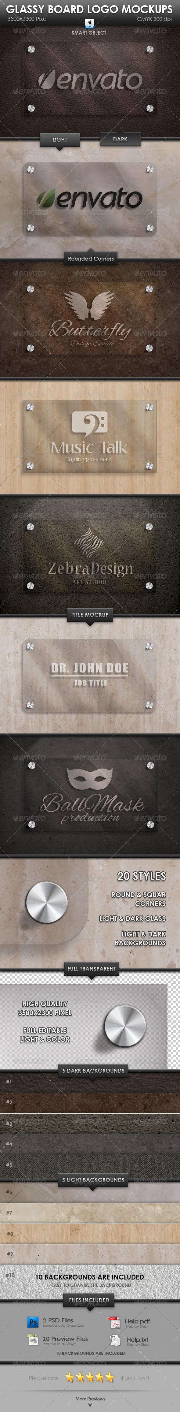Glassy Board Logo Mockups - Logo Product Mock-Ups