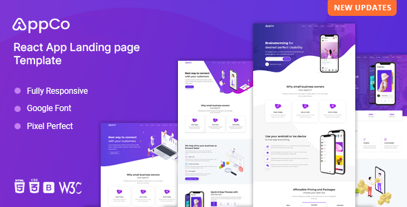 Exceptional AppCo - React App Landing page Template