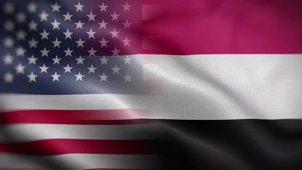 USA Yemen Flag Loop Background 4K