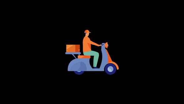 The boy is driving a scooter 4K