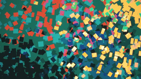 Abstract lo fi Colorful Squares Background Animation. Pointillistic Art Effect.