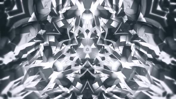 VJ Black and White Crystal Abstraction