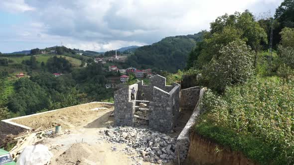 Trabzon City Village House Construction Aerial View 6