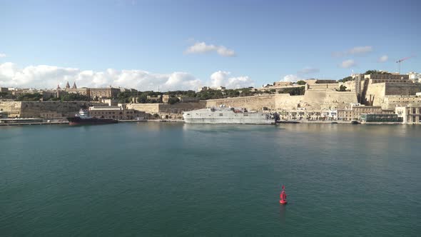 Panoramic View of Port of Valletta on a Sunny Day in Malta