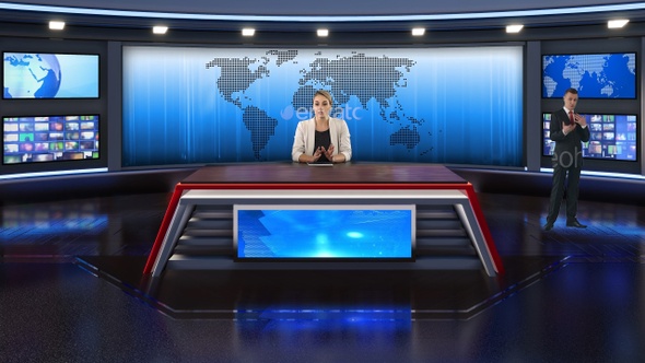 3d Virtual News Studio Background D64 By Mus Graphic Videohive