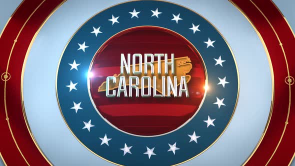 North Carolina United States of America State Map with Flag 4K alt