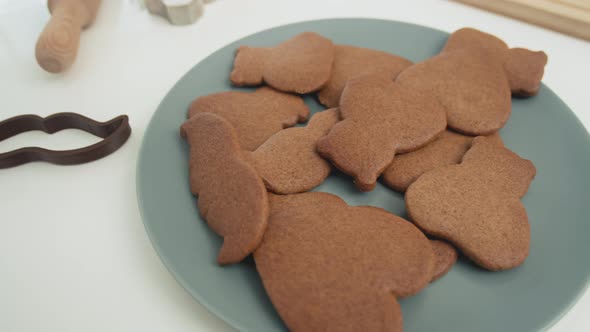 Freshly baked gingerbread cookies