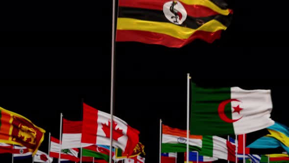 Uganda Flag With World Flags In Alpha Channel