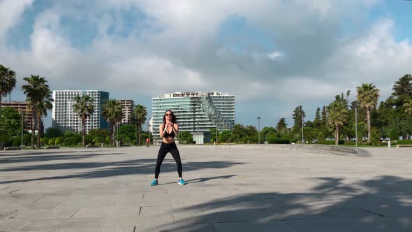 Young Woman Doing Workout Outdoor.