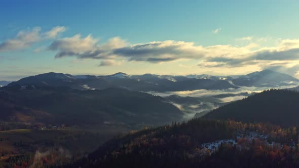 Picturesque Mountain Landscapes Near the Village of Dzembronya in Ukraine in the Carpathians alt
