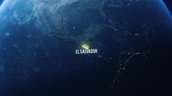 Earh Zoom In Space To El Salvador Country Alpha Output
