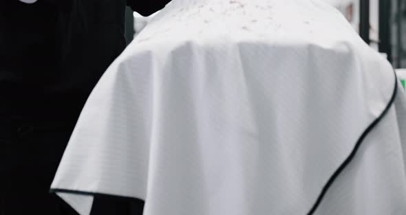 The Client in a Barbershop Chair. Change of Style alt