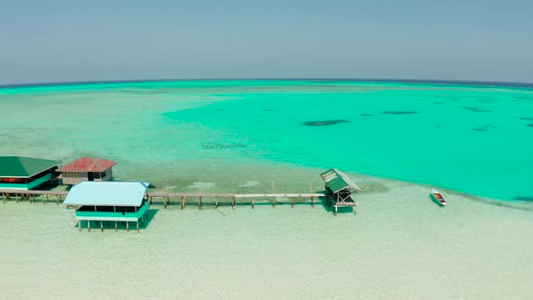 Tropical Beach and Blue Sea with Waves. alt