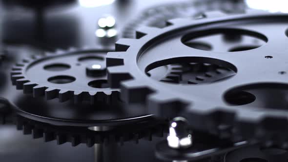 Black Cogwheel Gears Rotation 23 alt