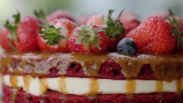 Strawberry Cake Sweet Food Rotates Home Kitchen alt