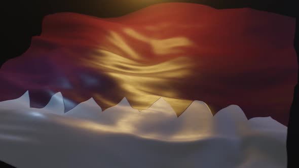 Qatar Flag Low Angle View