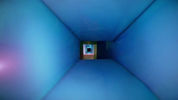 A 3d Illustration of  FHD 60 FPS Square Shaped Moving Tunnel