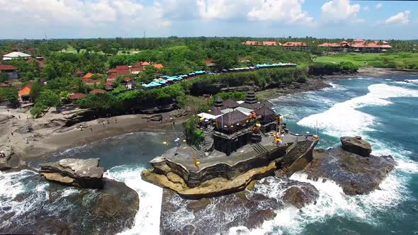 Aerial View of Tanah Lot Temple Beraban Kediri Tabanan  