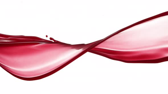 Super Slow Motion Shot of Red Wine Spiral Splash Isolated on White Background at 1000Fps alt