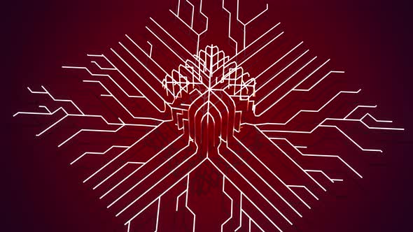 Ai Growing Geometric Pattern of Lines Form Cube alt